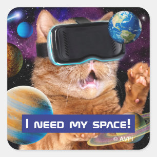 VRキャットイン宇宙 スクエアシール