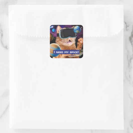 VRキャット宇宙 スクエアシール (バッグ)