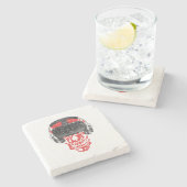 Vrゲーマーヘッドセットビデオゲームスカル – 仮想現実 ストーンコースター (横)