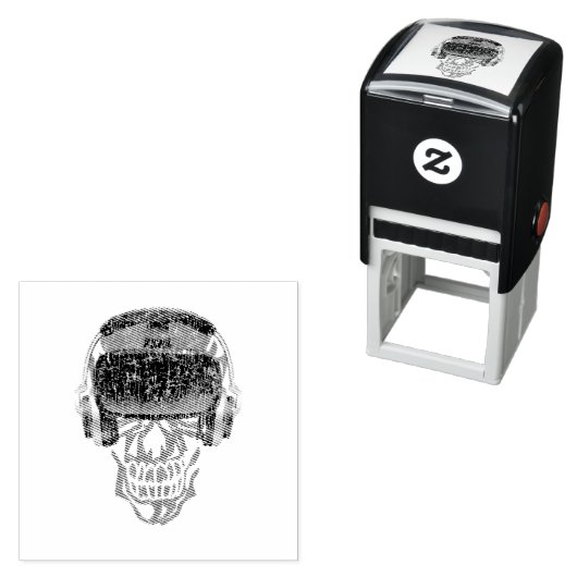 Vrゲーマーヘッドセットビデオゲームスカル – 仮想現実 セルフインキングスタンプ (インサイチュ)