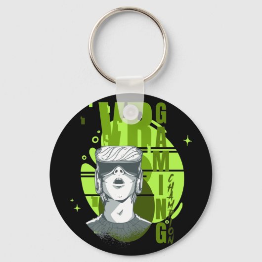 VRゲーミングチャンピオン最高の、仮想リアリティプレーヤー キーホルダー (正面)