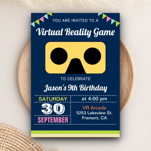 VRバーチャルリアリティキッズ誕生日パーティー招待状 招待状