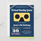 VRバーチャルリアリティ子供の誕生日パーティの招待状 招待状 (正面)