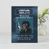 VRバーチャルリアリティ誕生日パーティーへの招待 招待状 (スタンド正面)