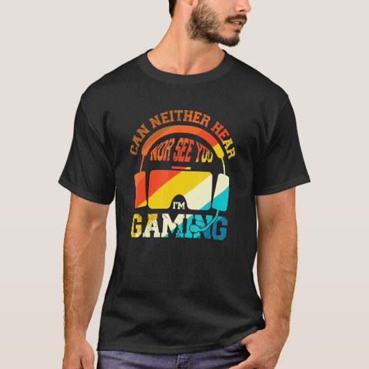 Vrビデオゲームのゲーマーが聞こえない Tシャツ (正面)