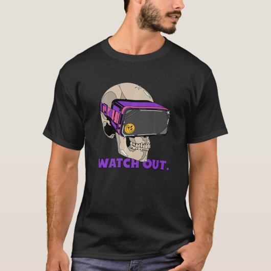 VRプレーヤーの仮想現実ハザードゲーマーを見る Tシャツ (正面)