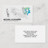 VRヘッドセットテクニカルロゴ |世界地図 名刺 (正面/裏面)