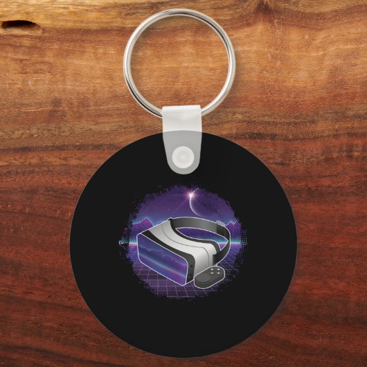 VRヘッドセットバーチャルリアリティゲーマーゲームギークギフト キーホルダー (正面)