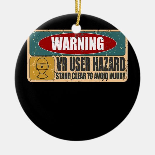 VRユーザハザおもしろいードゲーマーをテーマにした仮想現実 セラミックオーナメント (正面)