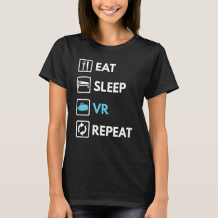 VRリピ食べーVRおもしろいゲーマーボーイVRアスリート Tシャツ