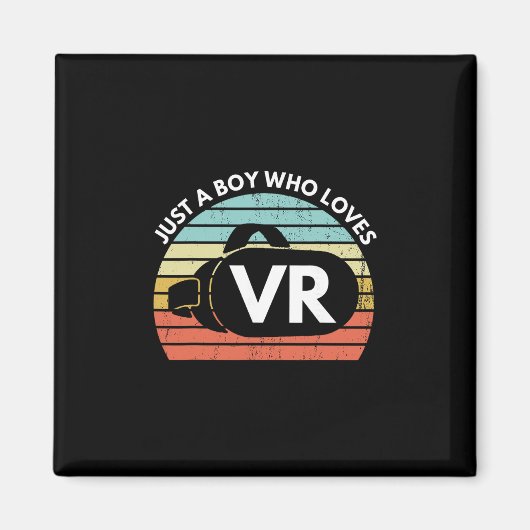 VR好きな少年 バーチャルリアリティ好きな人へ マグネット (正面)