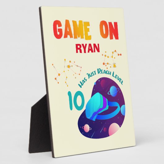 VR誕生日ボーイゲーマーパーティー群一致  フォトプラーク (側面)