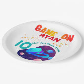 VR誕生日ボーイゲーマーパーティー群一致 ペーパープレート (アングル)