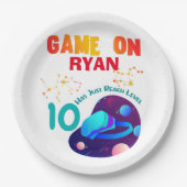 VR誕生日ボーイゲーマーパーティー群一致 ペーパープレート (正面)