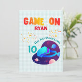 VR誕生日ボーイゲーマーパーティー群一致  招待状 (スタンド正面)