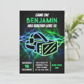 VR誕生日招待状テンプレート、仮想現実 招待状 (スタンド正面)