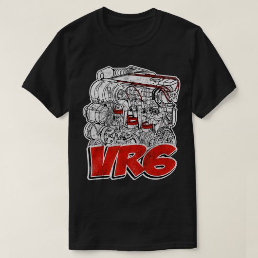 VR6エンジンの動揺してデザイン Tシャツ (デザイン正面)