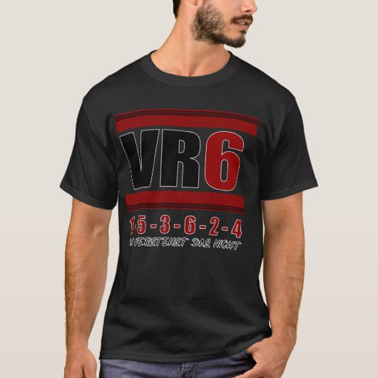 VR6エンジンチューニングゴルフカーシリンダー点火順序 Tシャツ (正面)