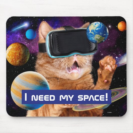 VR Cat In Space マウスパッド (正面)