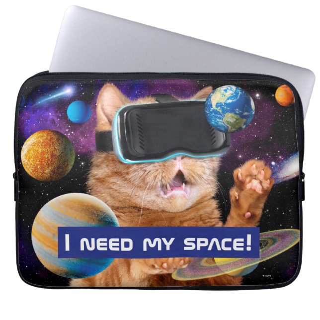 VR Cat In Space ラップトップスリーブ (正面)