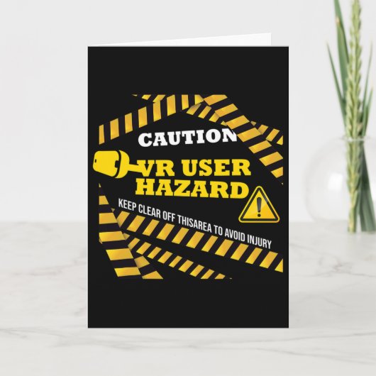 Vr Console Virtual Reality Caution Hazard Pc Nerd  カード (正面)