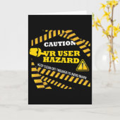 Vr Console Virtual Reality Caution Hazard Pc Nerd  カード (黄色い花)