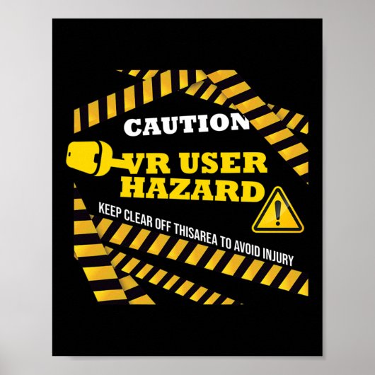 Vr Console Virtual Reality Caution Hazard Pc Nerd  ポスター (正面)