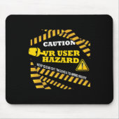 Vr Console Virtual Reality Caution Hazard Pc Nerd  マウスパッド (正面)