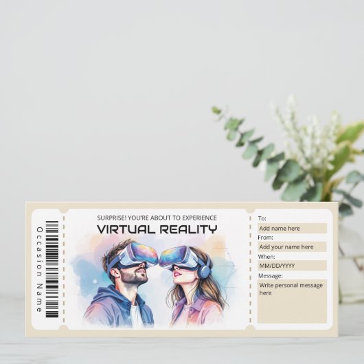 VR Experience Ticket Gift Certificate 招待状 (スタンド正面)