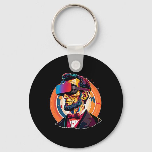 Vr Headset Abraham Lincoln Video Game Virtual Real キーホルダー (正面)