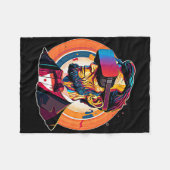 Vr Headset Abraham Lincoln Video Game Virtual Real フリースブランケット (正面(横))