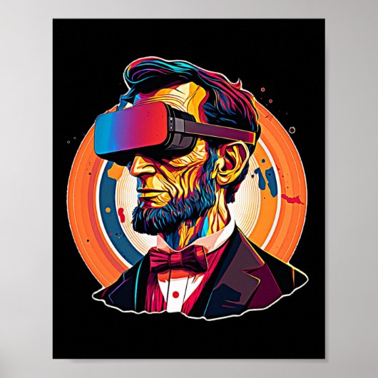 Vr Headset Abraham Lincoln Video Game Virtual Real ポスター (正面)