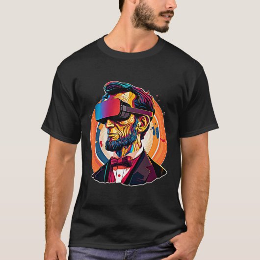 Vr Headset Abraham Lincoln Video Game Virtual Real Tシャツ (正面)