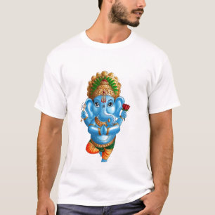 Vrksasana (木)のヨガの姿勢の子供Ganesha Tシャツ