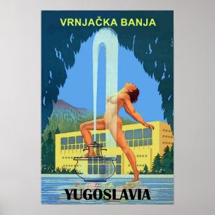 Vrnjacka Banja Yugoslavia old vintage travel ポスター