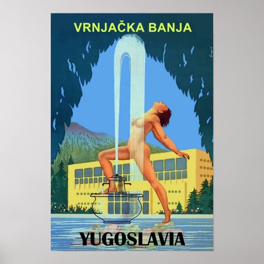 Vrnjacka Banja Yugoslavia old vintage travel ポスター (正面)