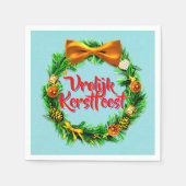 Vrolijk Kerstfeestオランダメリークリスマスカクテル スタンダードカクテルナプキン (正面)