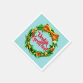 Vrolijk Kerstfeestオランダメリークリスマスカクテル スタンダードカクテルナプキン (角)