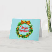 Vrolijk Kerstfeestオランダメリークリスマスグリーティング カード (正面)