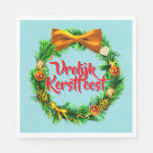 Vrolijk Kerstfeestオランダメリークリスマスランチョン スタンダードランチョンナプキン (正面)