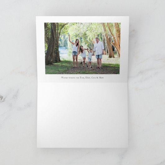 Vrolijk Kerstfeest 3 Fotocollage Kerstkaart カード (内部)