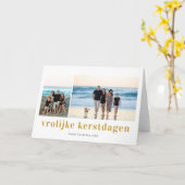 Vrolijk Kerstfeest 3 Fotocollage Kerstkaart カード (黄色い花)