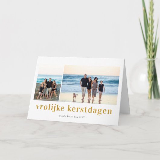 Vrolijk Kerstfeest 3 Fotocollage Kerstkaart カード (正面)