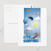 Vrolijke illustratie van een kite surfer ポストカード (正面/裏面)
