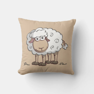 Vrolijke illustratie van een lachend schaap クッション