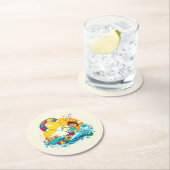 Vrolijke kite surfing illustratie.  ラウンドペーパーコースター (インサイチュ)