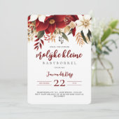 Vrolijke kleine Babyborrel Kerstster Bloemen 招待状 (スタンド正面)