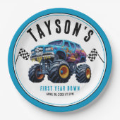 Vroomモンスタートラックブーム | 誕生日パーティー ペーパープレート (正面)