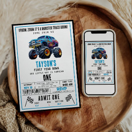 Vroomモンスタートラックブーム | 誕生日パーティー 招待状
