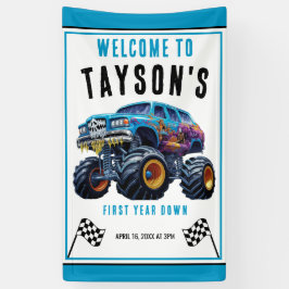 Vroomモンスタートラックブーム | 誕生日パーティー 横断幕